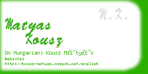 matyas kousz business card